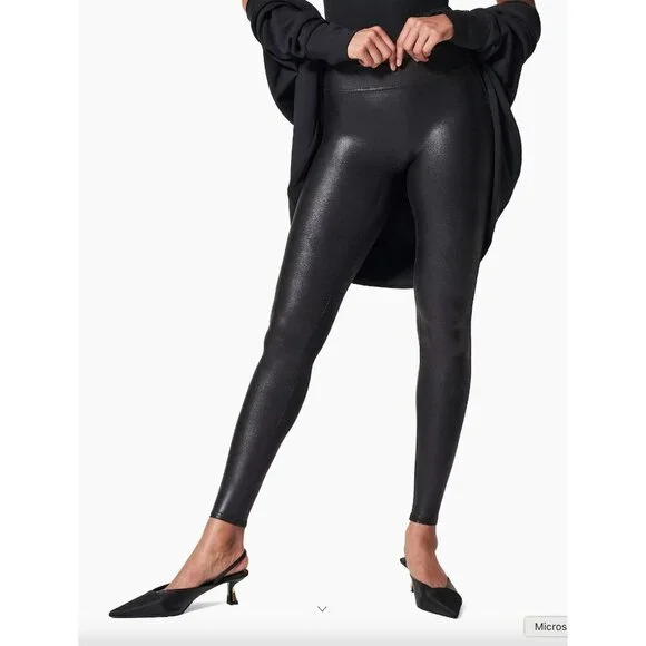 Spanx Black Faux Leather Leggings - Size S - Picture 9 of 9